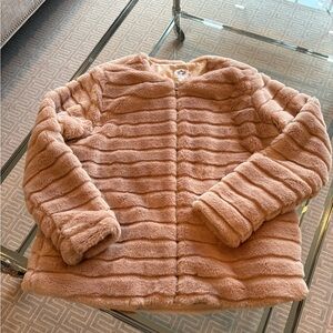 Blush pink faux fur jacket